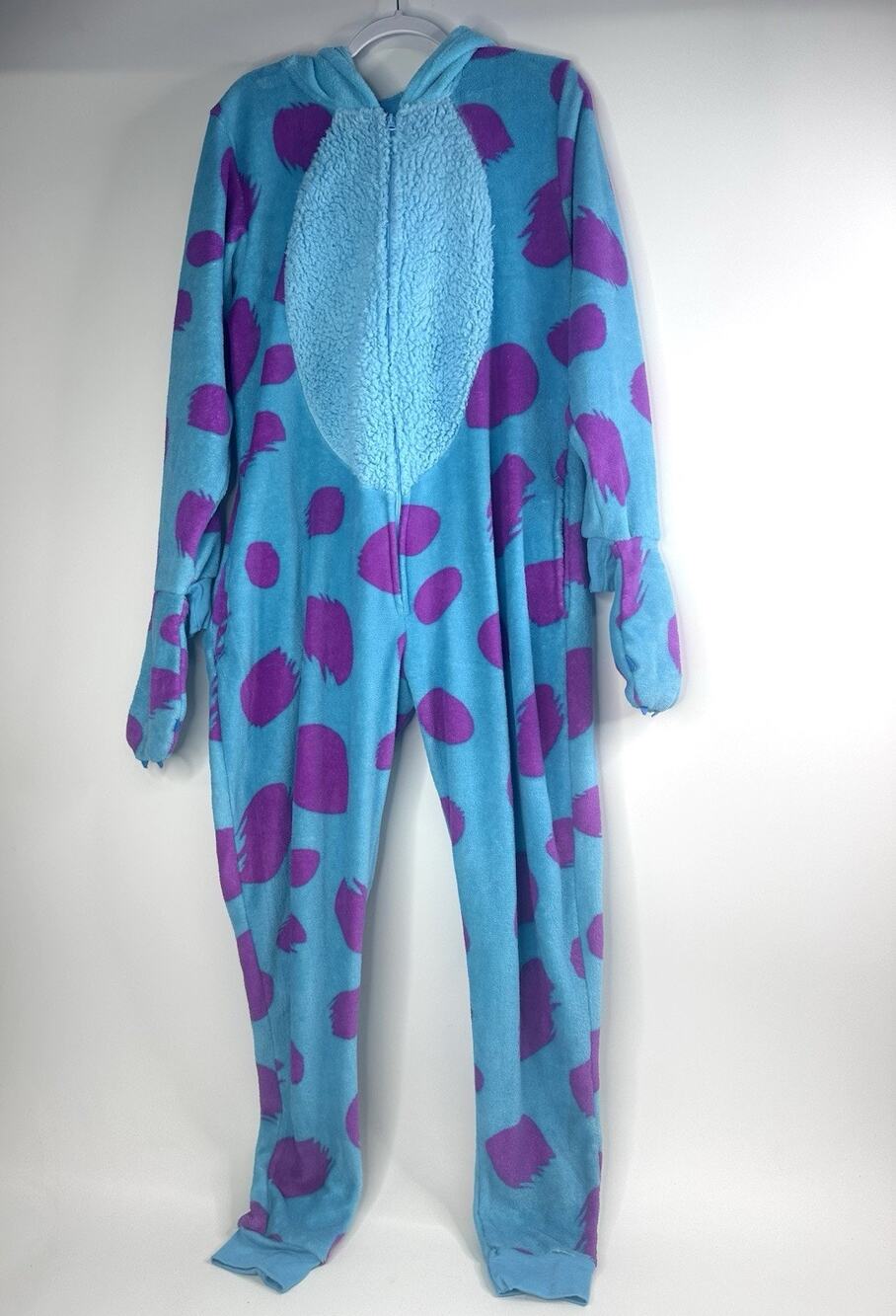 Disney Monsters Inc Sulley Sully PJ Costume Jumpsuit Size L/XL Kidcore Cosplay